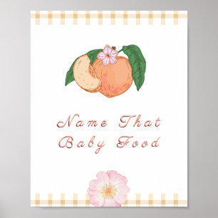 Sweety Little Peach Baby shower Spelbord Poster
