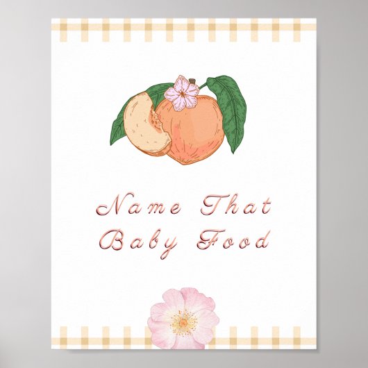 Sweety Little Peach Baby shower Spelbord Poster (Voorkant)
