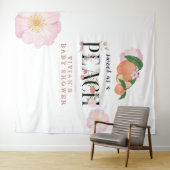Sweety Little Peach Baby shower Wandkleed (In Situ (horizontaal))