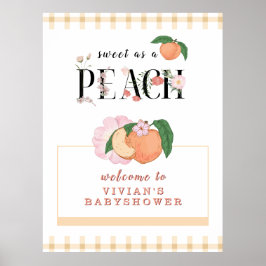 Sweety Little Peach Baby shower Welkom Poster