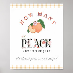 Sweety Little Peach Hoeveel Game Baby shower Poster