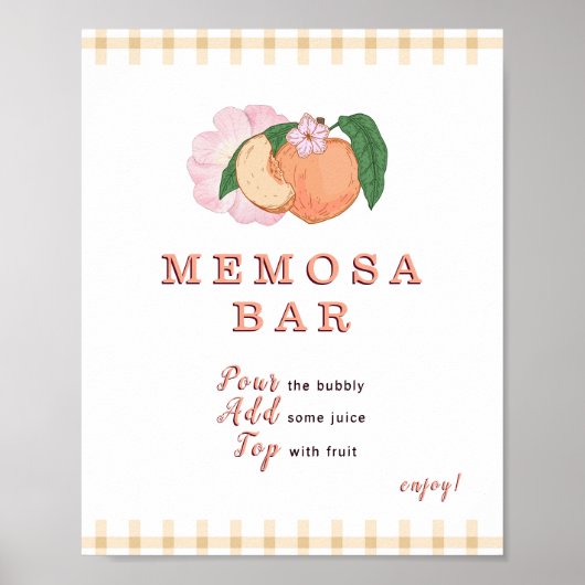 Sweety Little Peach Memosa Bar Sign Poster (Voorkant)