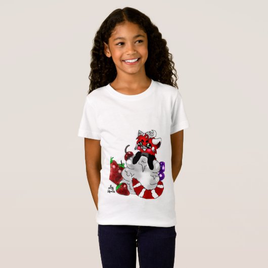 Sweety Red Panda Girls T-Shirt (Voorkant volledig)