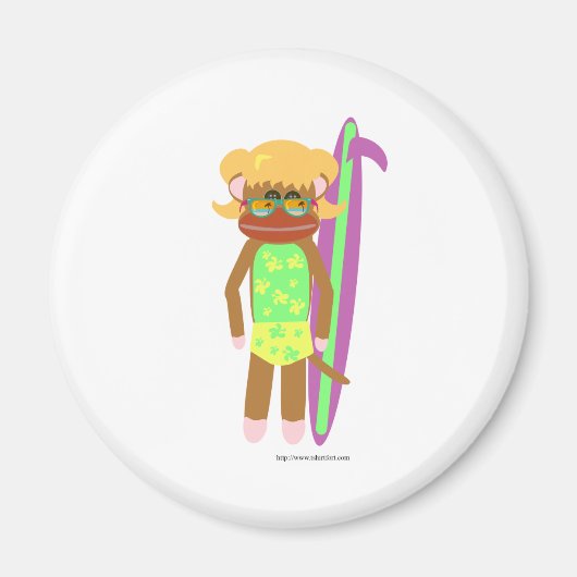 Swell Surfer sok aap meisje Magneet (Voorkant)