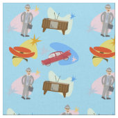 Swellsville Retro Swanky Sixties Cartoon Pattern Stof (Close Up)