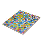 SWEPT AWAY 1 - Helderkleurige regenboogblauwe ocea Tegeltje (Zijkant)