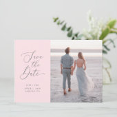 Swept Letters Mooi Save the Date met QRCode Kaart (Staand voorkant)