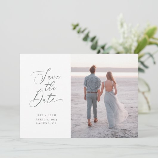 Swept Letters Mooi Verloving Save the Date (Staand voorkant)