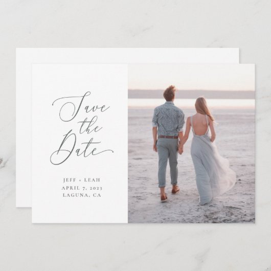Swept Letters Mooi Verloving Save the Date (Voorkant / Achterkant)