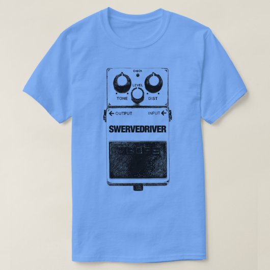 Swervedriver gitaar pedaal t-shirt (Design voorkant)