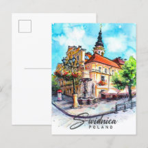 Swidnica Polen Waterverf Schilderij Reizen