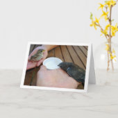 Swift Bird en Sparrow Bird op handen Kaart (Gele Bloem)