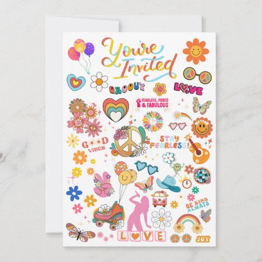 SWIFT EN GROOVY PARTY UITNODIGING KAARTEN (Voorkant)