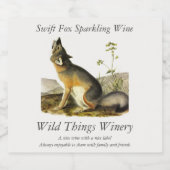 Swift Fox (Vulpes Velox) van Audubon's Quadrupeds Sparkling Wijnetiket (Enkel label)