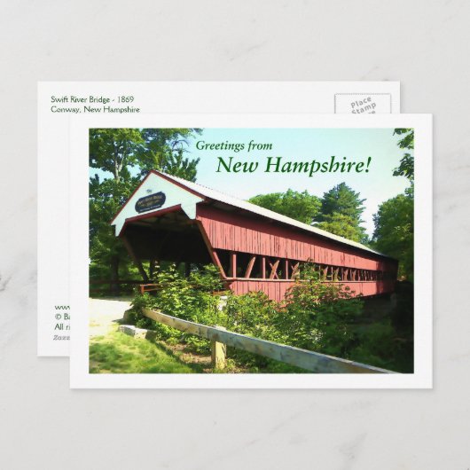 Swift River Bridge - New Hampshire Briefkaart (Voorkant / Achterkant)