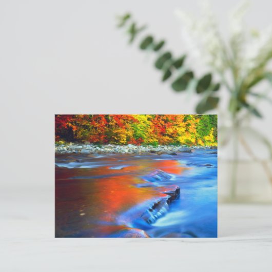 Swift River reflecterende herfstkleuren Briefkaart (Staand voorkant)