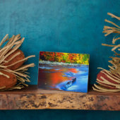 Swift River reflecterende herfstkleuren Fotoplaat (Zijkant)