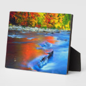 Swift River reflecterende herfstkleuren Fotoplaat (Zijkant)