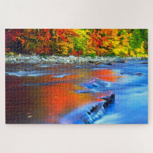 Swift River reflecterende herfstkleuren Legpuzzel (Horizontaal)