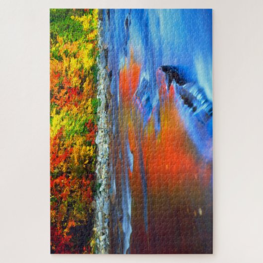Swift River reflecterende herfstkleuren Legpuzzel (Verticaal)