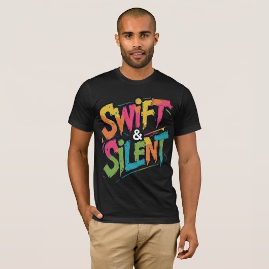 Swift & Silent Graffiti Style T-shirt Bold Urban (Voorkant volledig)