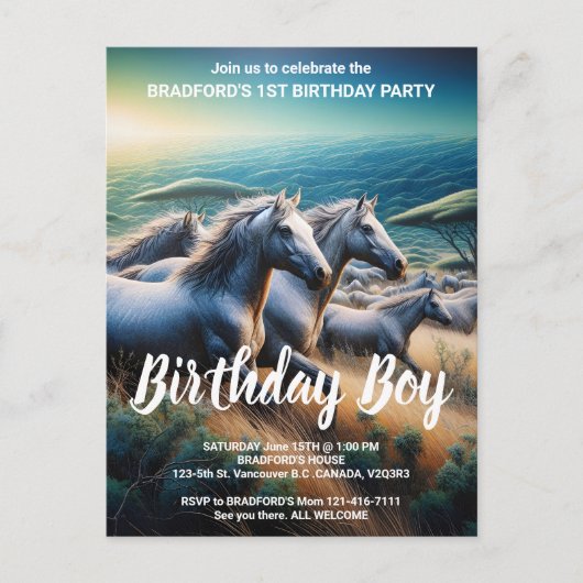 Swift Spirits: Een galopperende kudde Briefkaart (Voorkant)