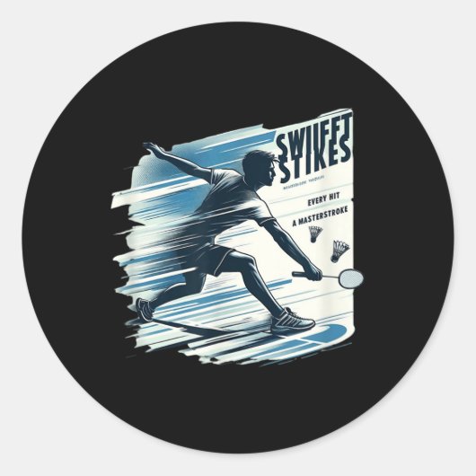 Swift Strikes - Badminton Extreme Sports Gear Odds Ronde Sticker (Voorkant)
