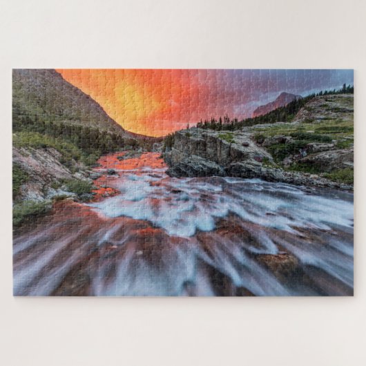 Swiftcurrent Falls | Glacier National Park Montana Legpuzzel (Horizontaal)