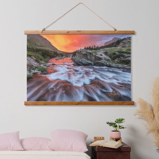 Swiftcurrent Herfsten | Nationaal park Glacier Mon Hangend Wandkleed (Slaapkamer)