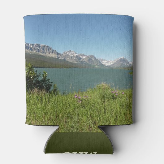 Swiftcurrent Lake Uitzicht bij Glacier National Pa Blikjeskoeler (Achterkant)