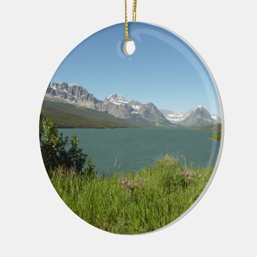 Swiftcurrent Lake Uitzicht bij Glacier National Pa Keramisch Ornament (Links)
