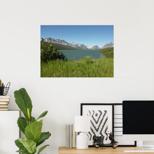 Swiftcurrent Lake Uitzicht bij Glacier National Pa Poster (Thuiskantoor)