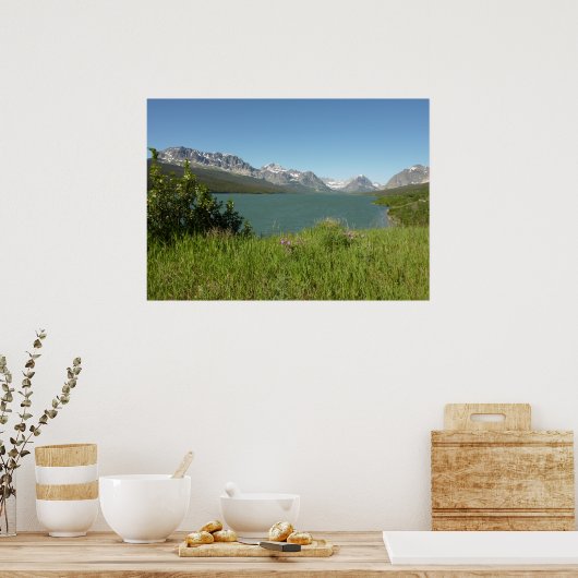 Swiftcurrent Lake Uitzicht bij Glacier National Pa Poster (Keuken)