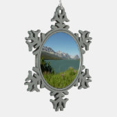 Swiftcurrent Lake Uitzicht bij Glacier National Pa Tin Sneeuwvlok Ornament (Links)