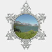 Swiftcurrent Lake Uitzicht bij Glacier National Pa Tin Sneeuwvlok Ornament (Voorkant)