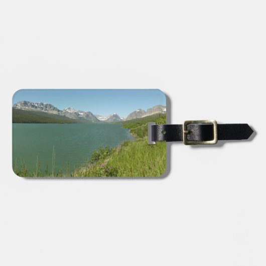 Swiftcurrent Lake uitzicht op Glacier National Par Bagagelabel (Voorkant horizontaal)