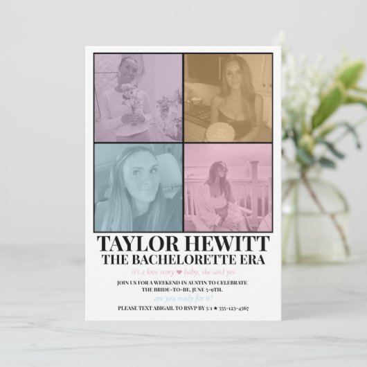 Swiftie Bachelorette Tijdschema Kaart (Staand voorkant)