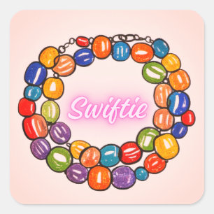 Swiftie Kralen – Eras Vriendschapsarmband Concept Vierkante Sticker