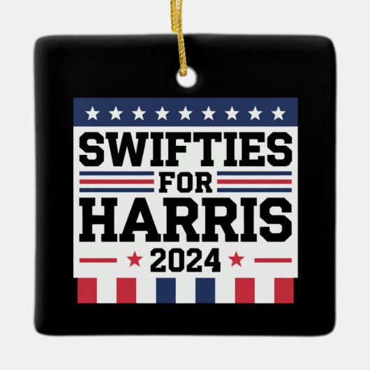 Swifties voor Kamala Harris 2024 Keramisch Ornament (Voorkant)