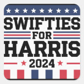 Swifties voor Kamala Harris 2024 Vierkante Sticker (Voorkant)