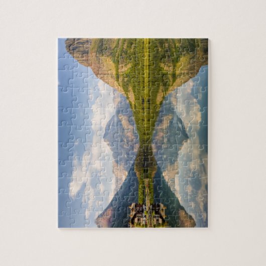 Swiftstroom Lake met veel Glacier hotel en Legpuzzel (Verticaal)