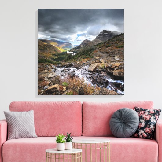 Swiftstroompas 3 - Nationaal Park Glacier Canvas Afdruk (Insitu (Woonkamer))