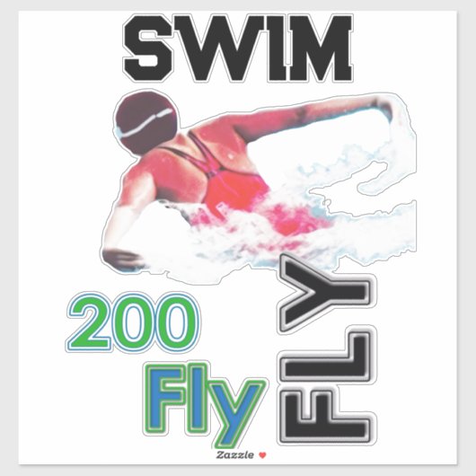 Swim - 200 vliegen sticker (Vel)