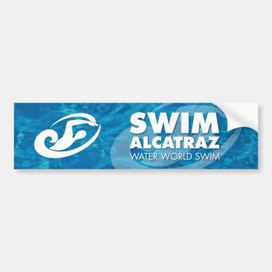 Swim alcatraz bumpersticker (Voorkant)