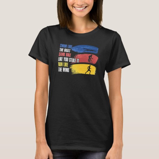 Swim als de Boat Sank Triathlon T-shirt (Voorkant)