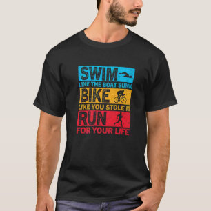 Swim als de romp-bike... alsof je hem tegenhoudt. t-shirt