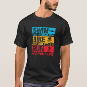 Swim als de romp-bike... alsof je hem tegenhoudt. t-shirt
