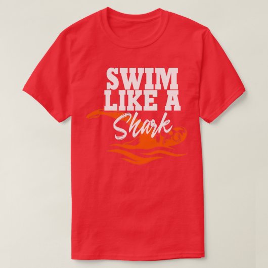 Swim als een haai t-shirt (Design voorkant)