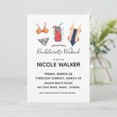 Swim Bachelorette Party Weekend Invitation Kaart (Staand voorkant)