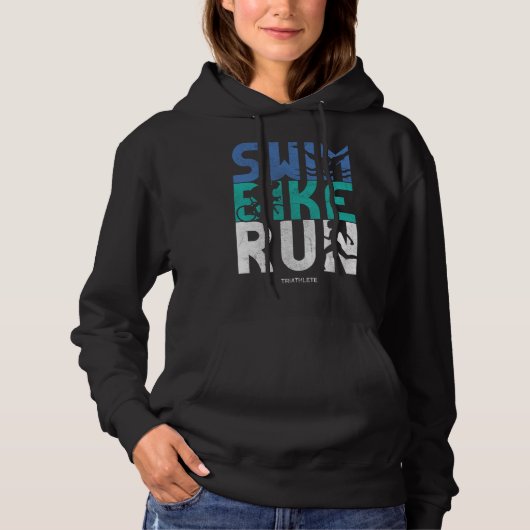 Swim Bike run Athletes Design for Thriathlete Hoodie (Voorkant)